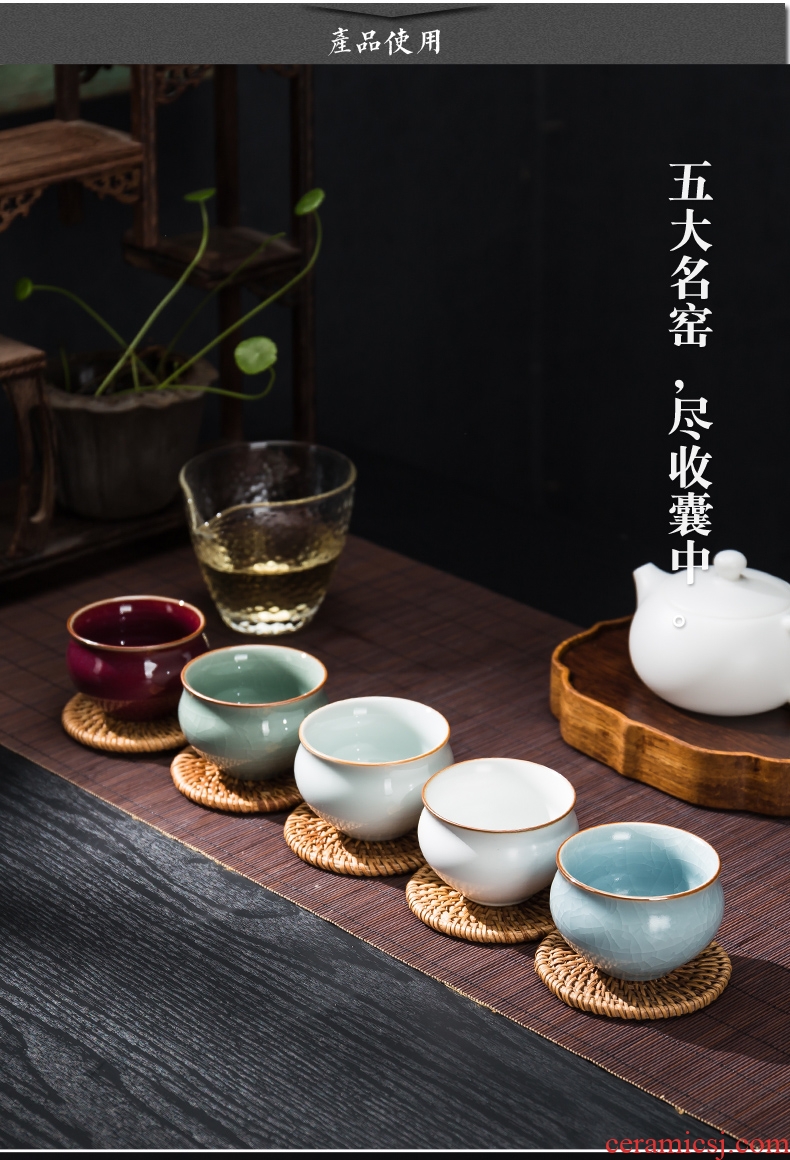 Matte enrolled five ancient jun ceramic tea set sample tea cup kung fu masters cup cup your up to open small cups to send