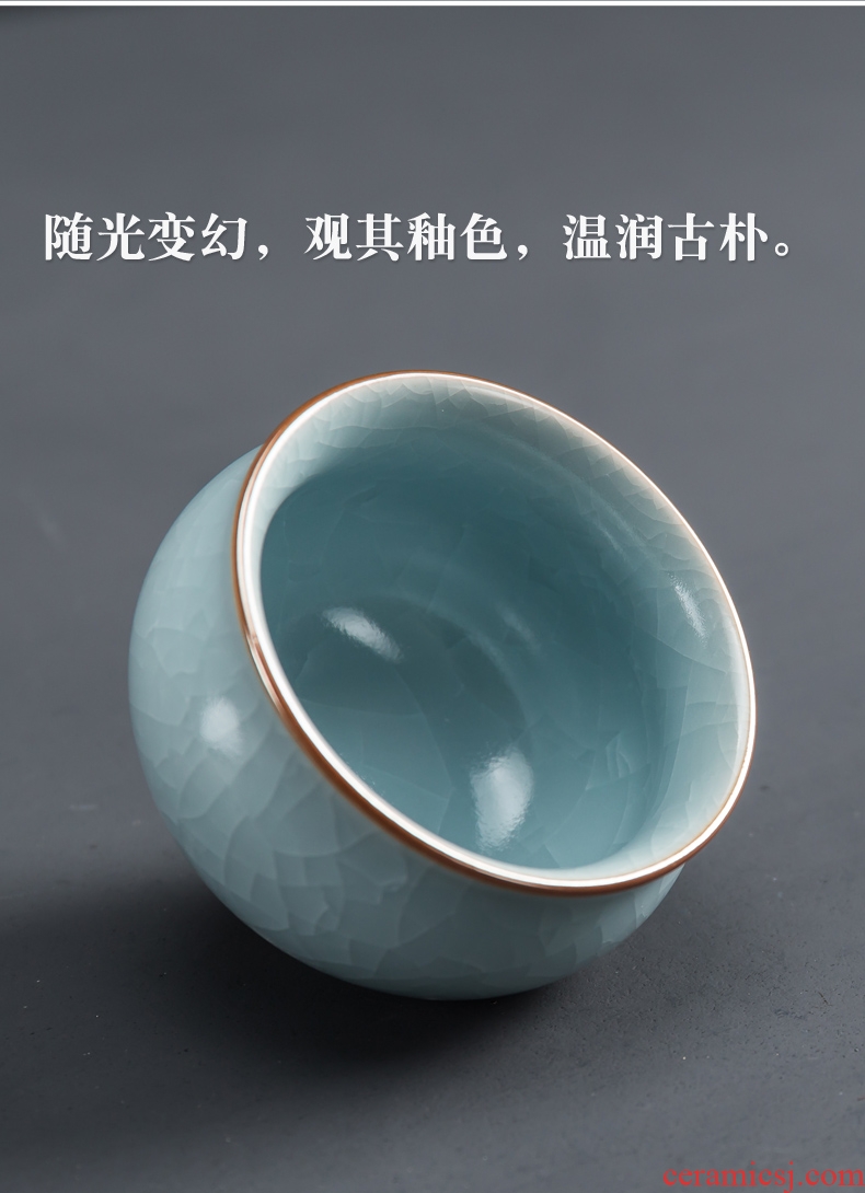 Matte enrolled five ancient jun ceramic tea set sample tea cup kung fu masters cup cup your up to open small cups to send