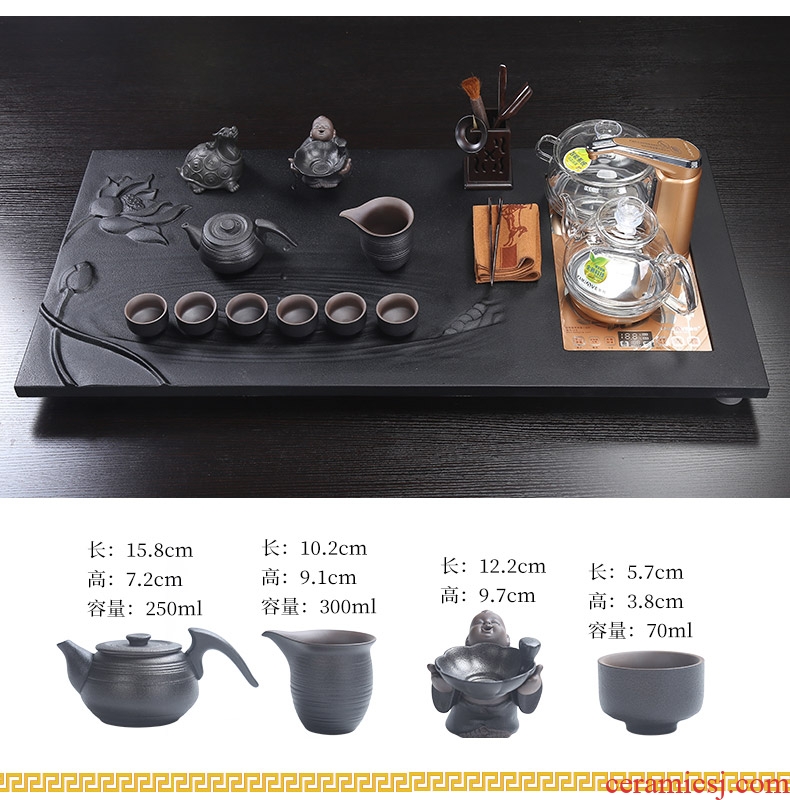 Tao blessing of a complete set of ceramic sharply stone tea suit household stone tea tray was sharply stone tea tea tea set