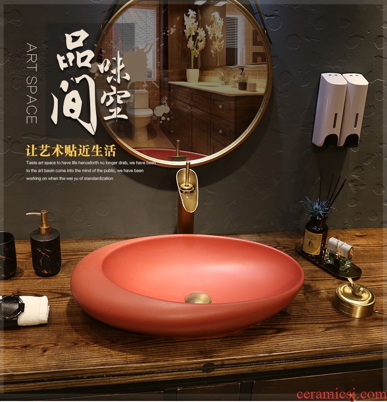Contracted household European art ceramic lavatory toilet stage basin sink square pure color basin in northern Europe