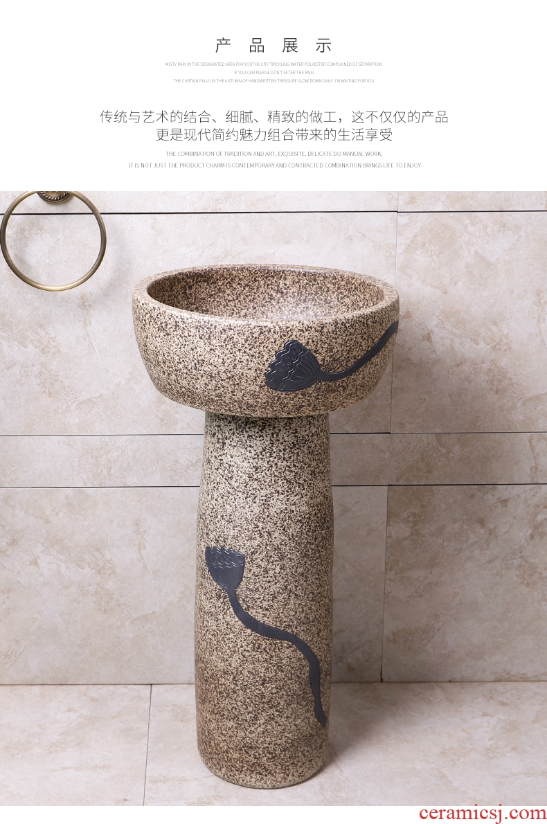 Sinks floor toilet one pillar sink basin ceramic art contracted ceramic basin of the post