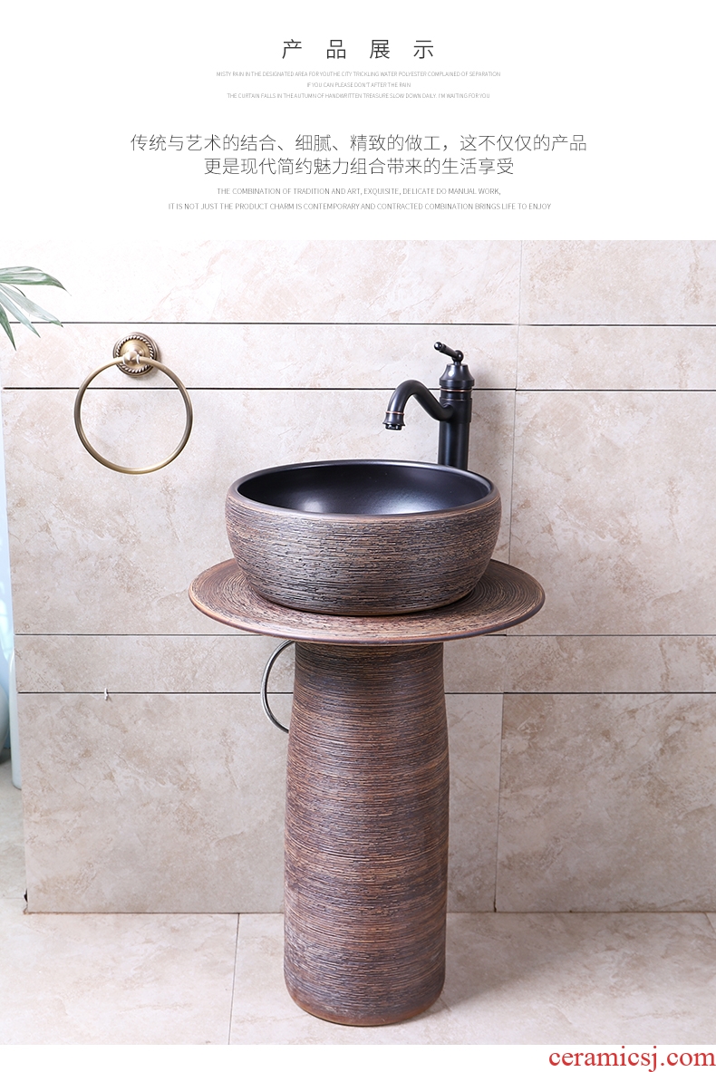 Courtyard is suing independence the sink basin of pillar type bathroom small pillar lavabo ceramic is suing the pool