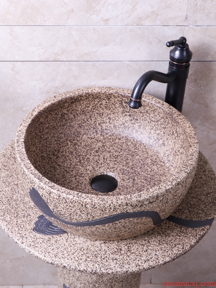 Sinks floor toilet one pillar sink basin ceramic art contracted ceramic basin of the post
