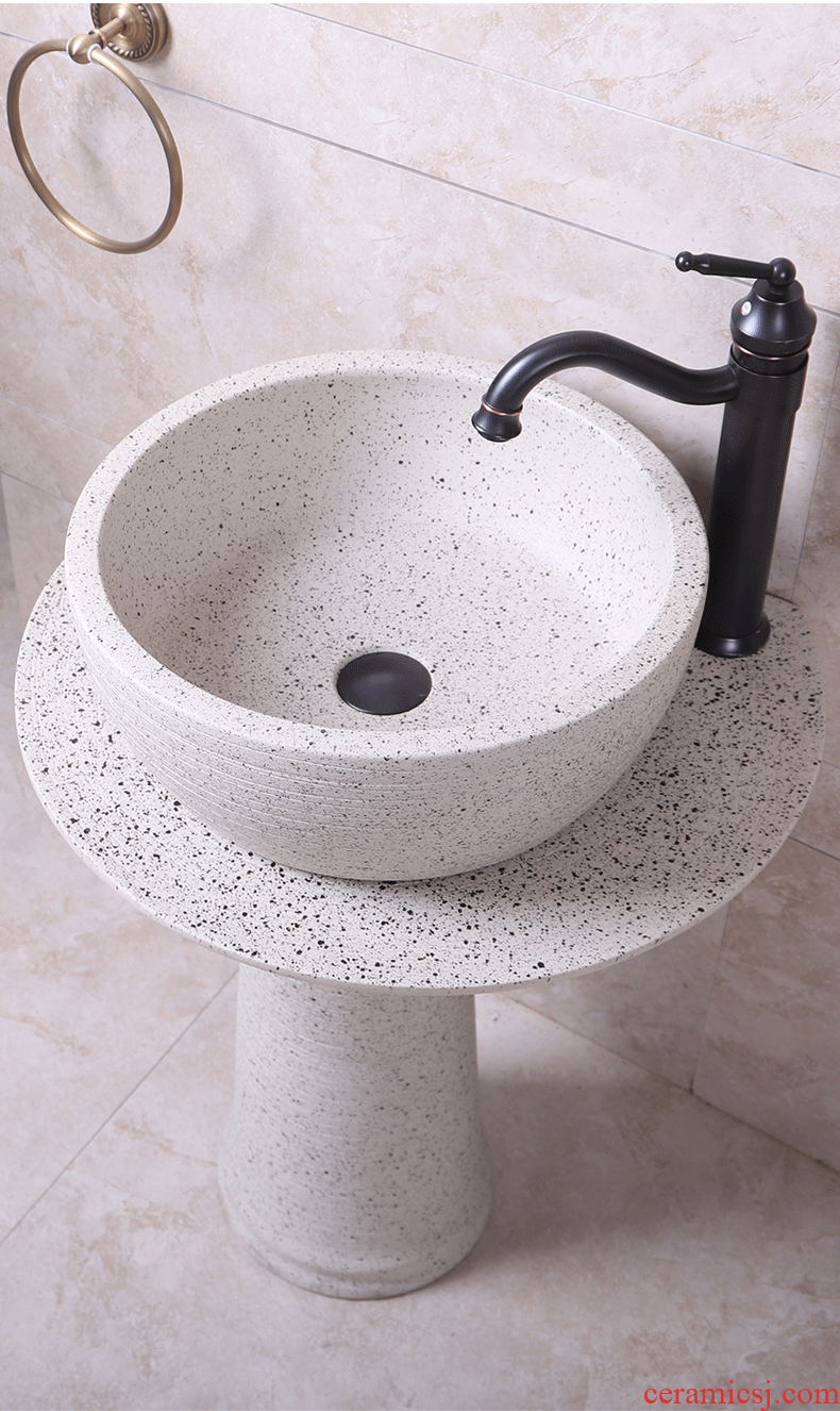 Pillar basin integrated floor simple courtyard new ceramic sink basin sink basin integrated hotel
