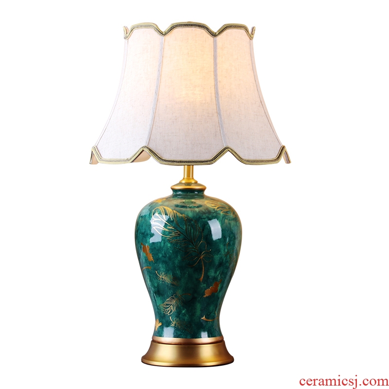 New Chinese style restoring ancient ways American I and contracted ceramic desk lamp sitting room decoration to the hotel villa clubhouse of bedroom the head of a bed