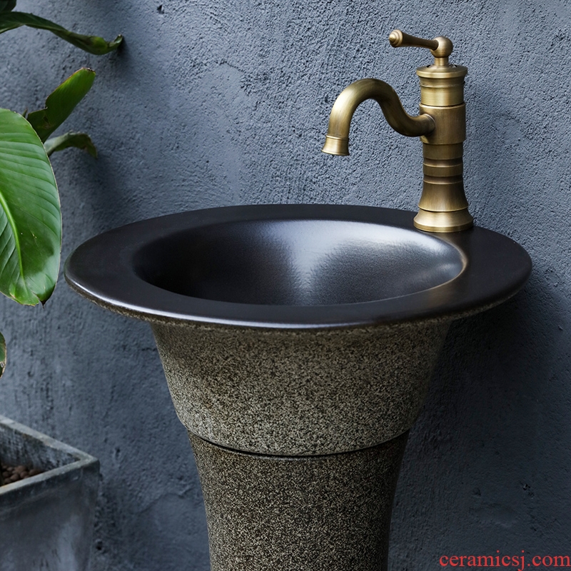 Pillar lavabo basin sinks ceramic household bathroom is suing vertical column basin balcony landing