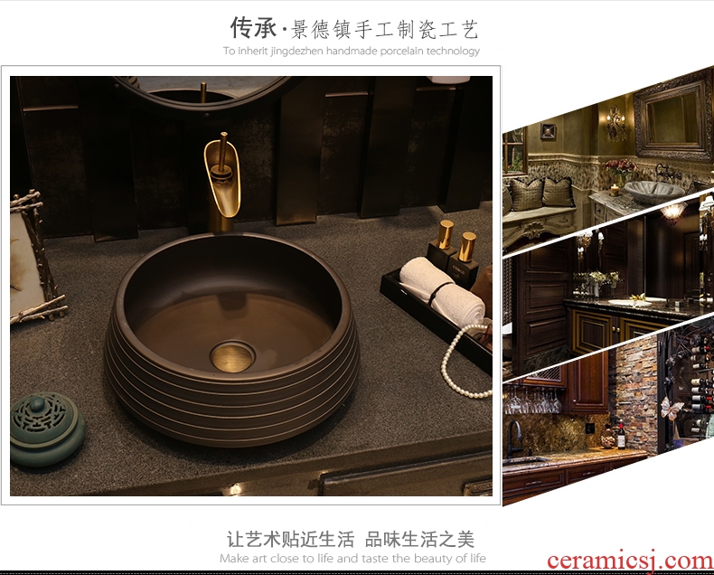 Archaize basin stage basin round art basin bathroom sinks the basin that wash a face on the sink of household ceramics