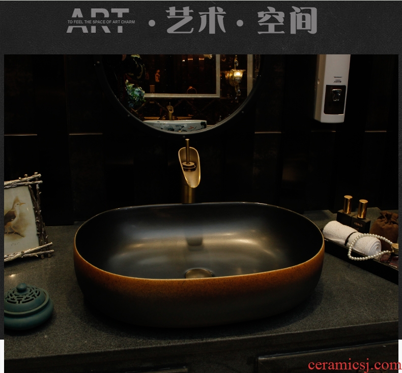Happens on the ceramic basin oval Chinese art basin sink basin toilet lavatory basin of wash one