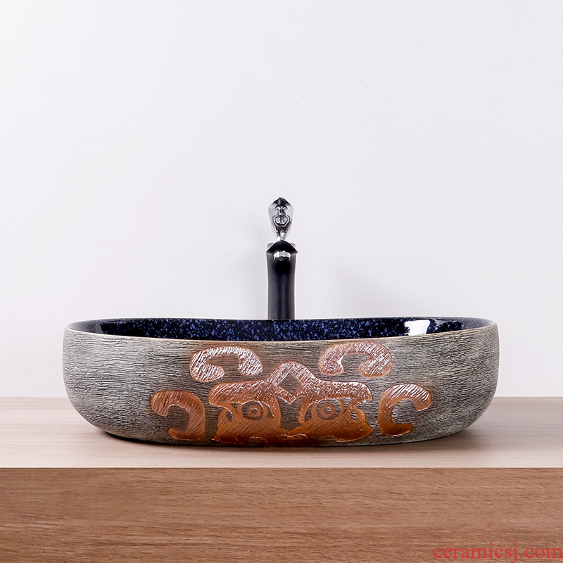 The stage basin basin, art basin bathroom sinks on The ceramic lavabo circular single household size