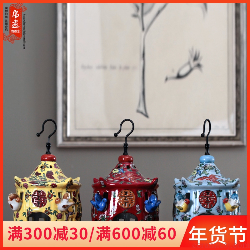 Ceramic cage aromatherapy home furnishing articles made household adornment of the sitting room tea table wine crafts rich ancient frame