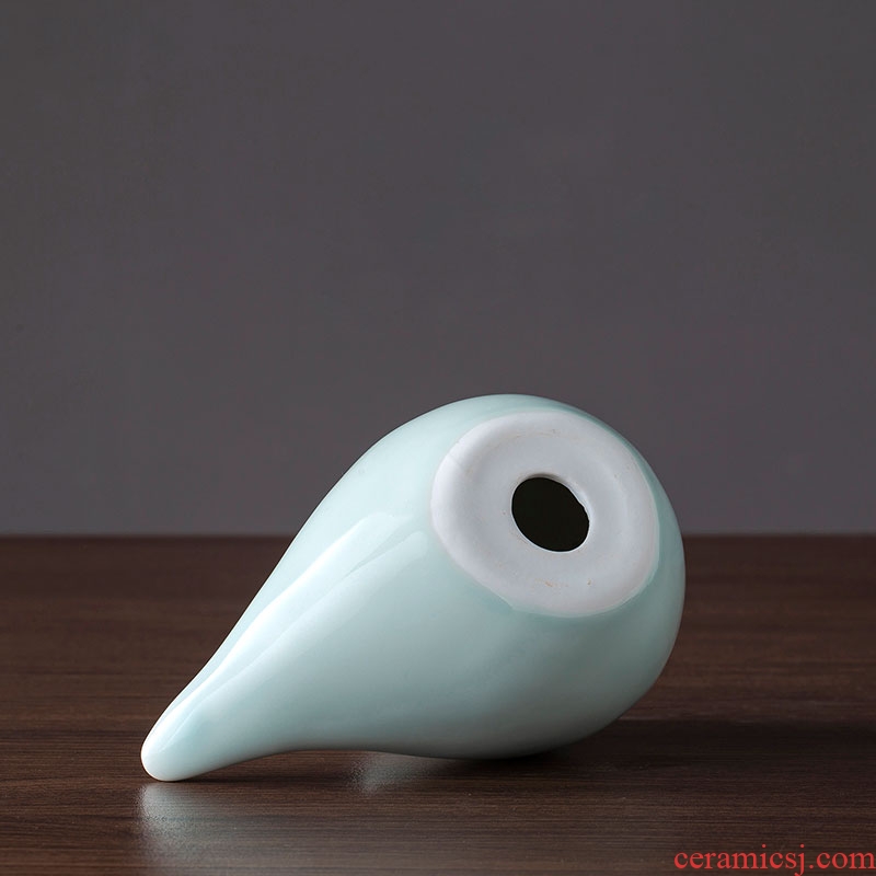 A small desktop furnishing articles furnishing articles ceramic bird, lovely home study manual shadow the qing jingdezhen ins creative ornament