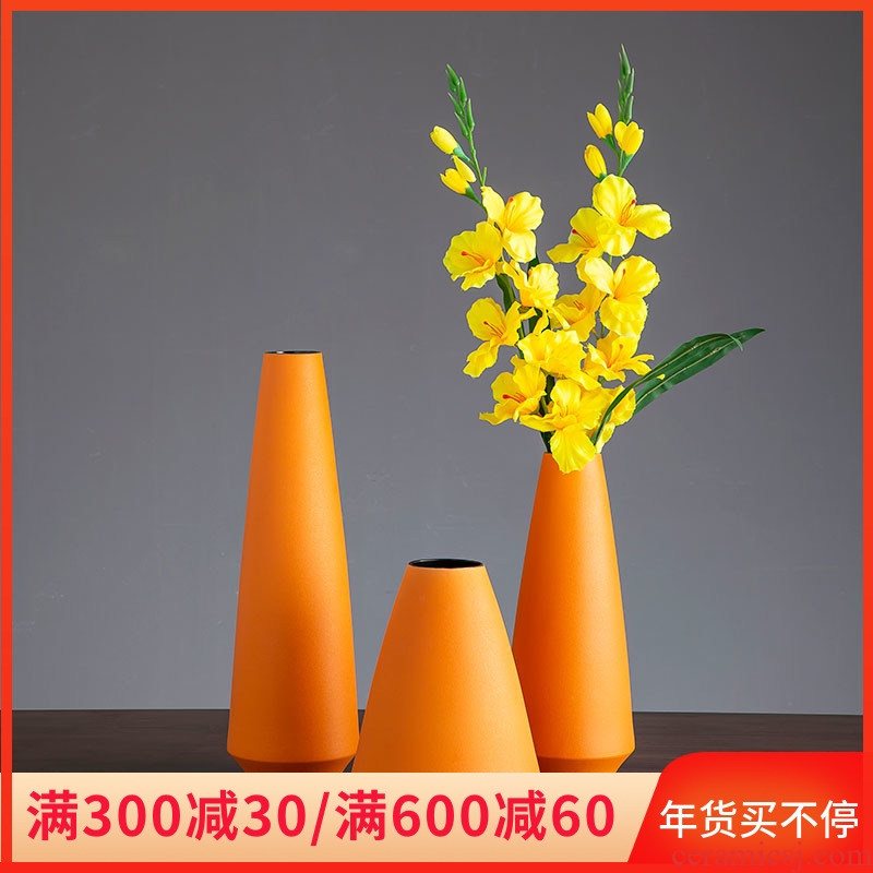 Jingdezhen ceramic vase furnishing articles creative contracted home sitting room dry flower arranging flowers adornment ins European - style decoration