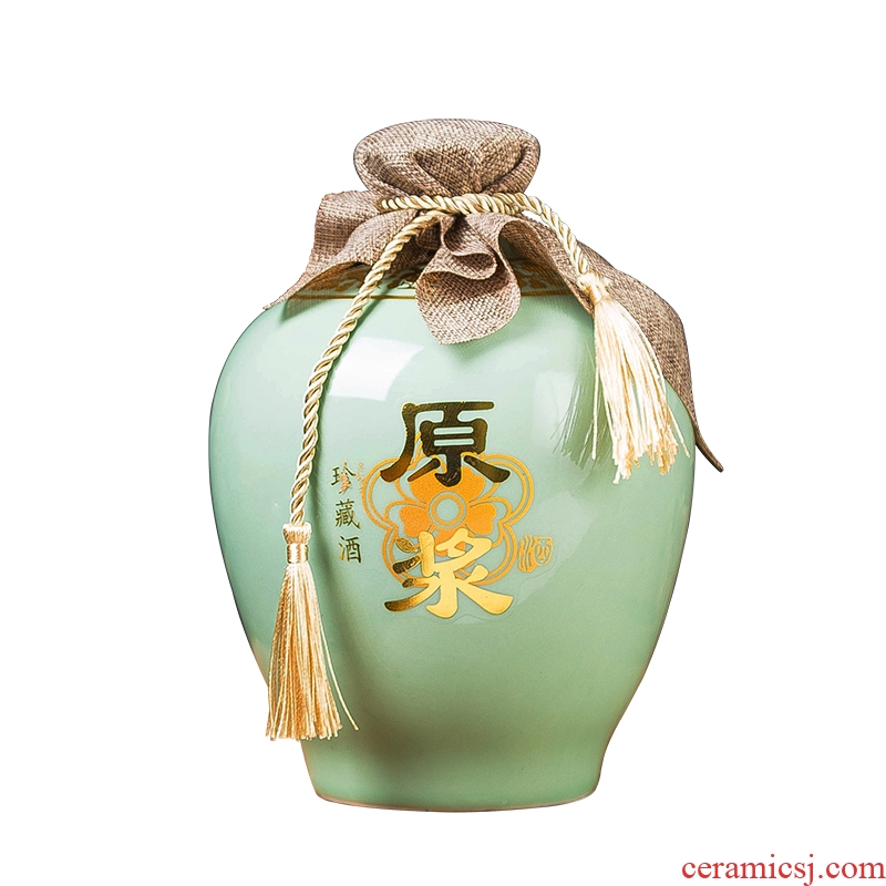 Jingdezhen sharply black glaze ceramic bottle small expressions using 1 catty 2 jins of 3 kg 5 jins of 10 jins sealed jar empty jars