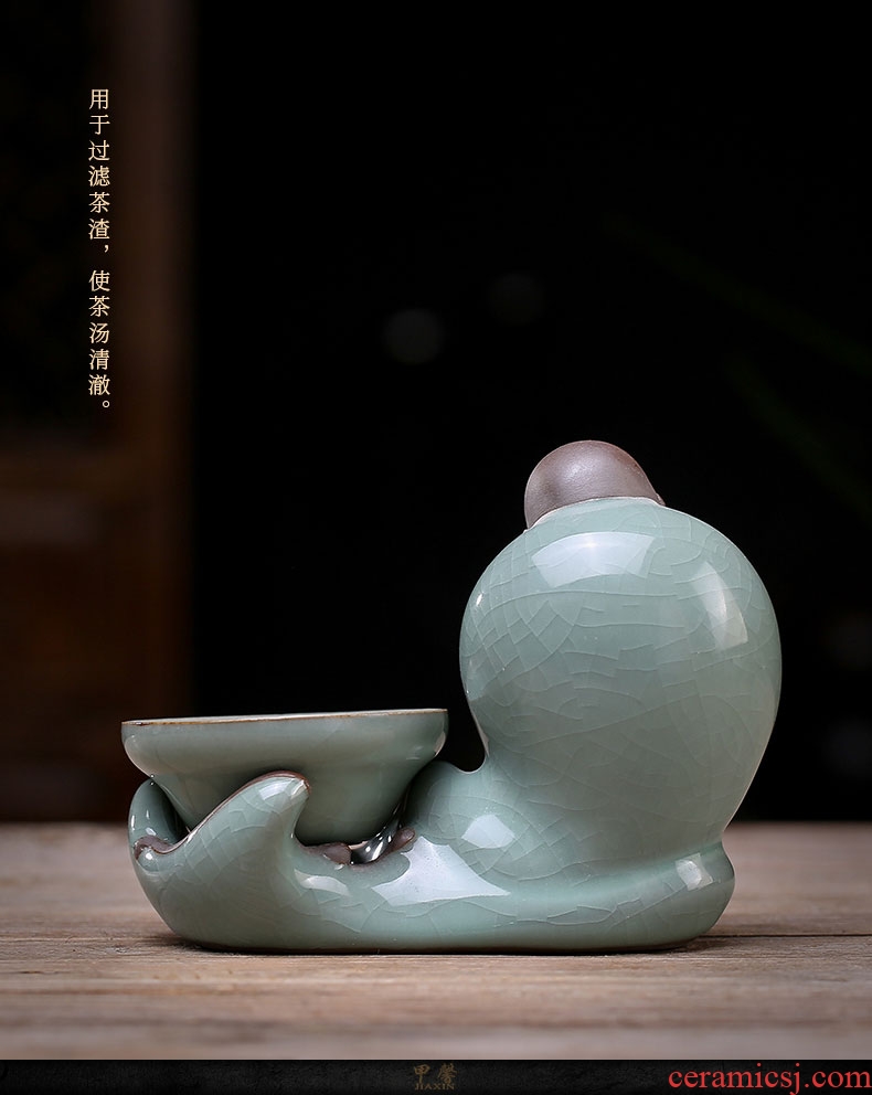 Maitreya JiaXin creative elder brother up with ceramic) tea strainer filter kung fu tea tea tea taking with zero accessories