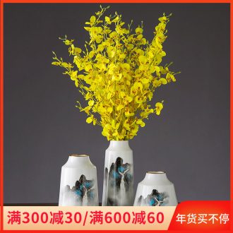 I and contracted ceramic flower vase continental creative living room white dried flowers, Nordic home furnishing articles