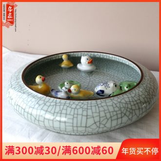 Jingdezhen ceramic porcelain, lovely mini duck chicago-brewed goose floating fish frog home sitting room aquarium decoration small place