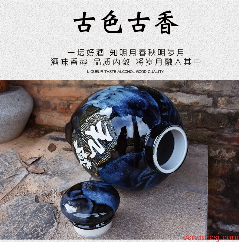 Jingdezhen ceramic jars 10 jins with leading domestic wine sealed it 50 kg archaize liquor jugs container