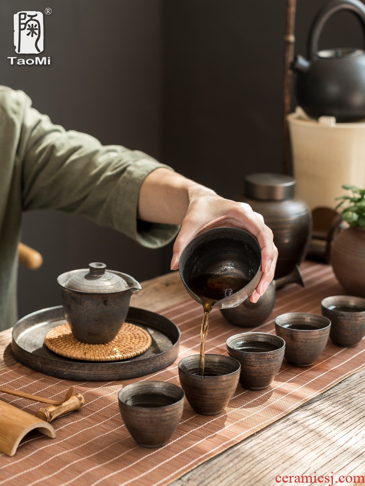 Tao fan manual thin foetus gold household ceramics fair keller large capacity and a cup of tea ware kung fu tea set fair cup