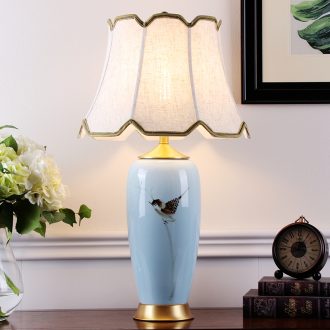 New Chinese style ceramic desk lamp sitting room villa decoration place of bedroom the head of a bed full of copper lamps and lanterns Chinese wind restoring ancient ways is sweet