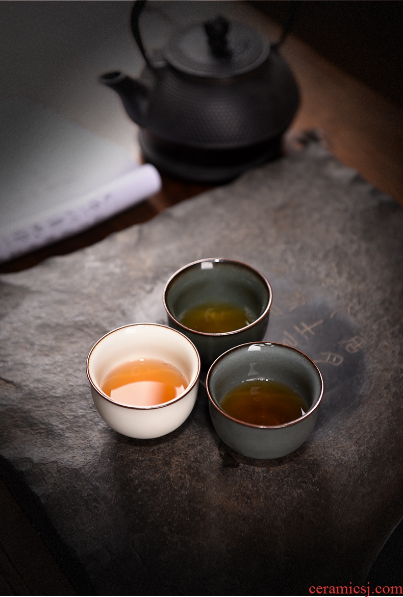 Longquan celadon master cup single CPU tire iron ceramic bowl cups lamp that kung fu tea set sample tea cup manual small cups