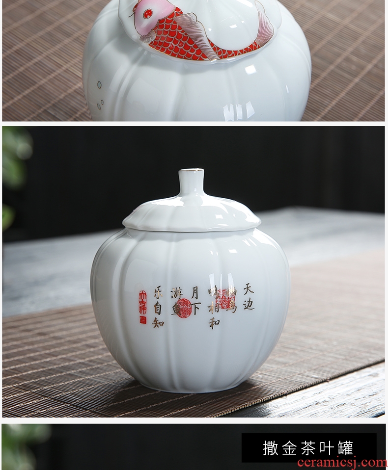 Auspicious yuan blue and white caddy fixings ceramic packing gift box general puer tea in the small seal pot double pot of tea boxes