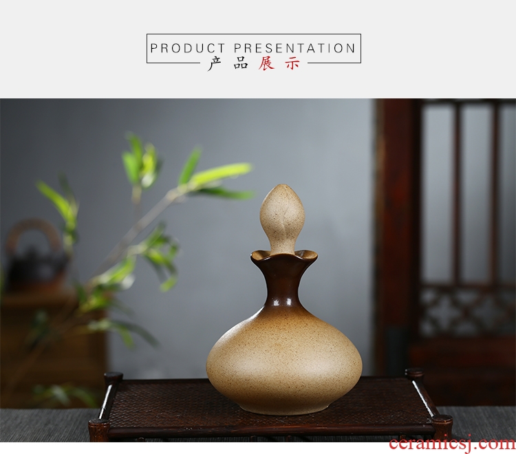 Jingdezhen ceramic bottle wine 1 catty deacnter household hip grind arenaceous clay glaze 3 kg wine gift box package