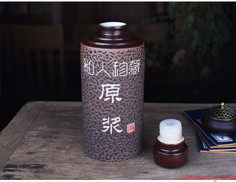 Jingdezhen ceramic bottle 5 jins of with the household mercifully hip archaize jar sealing installed the empty bottles