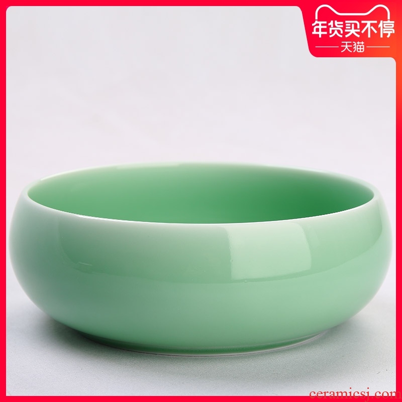 Creative carp longquan celadon tea to wash to the ceramic bowl washing pen kung fu tea tea accessories washing bowl size