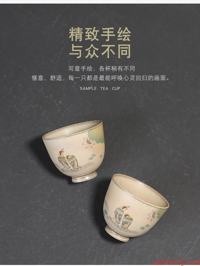 YanXiang fang pure hand - made coarse after getting yuanyang master warm cup of express little teacups ceramic sample tea cup