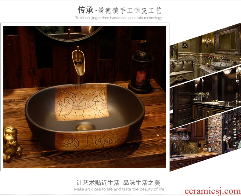 Archaize stage basin rectangle sink basin basin bathroom sinks the oval art ceramics of the basin that wash a face