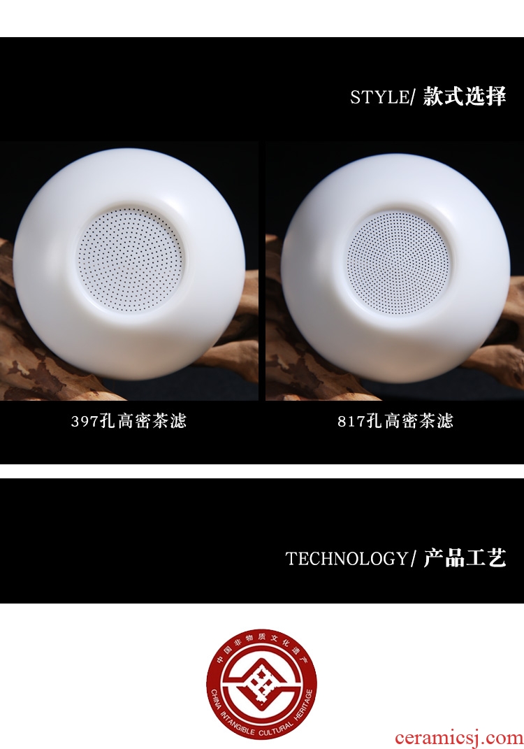 ) fair wearing white porcelain cup suit one perforated filter ceramic tea set with parts tea tea filter is good
