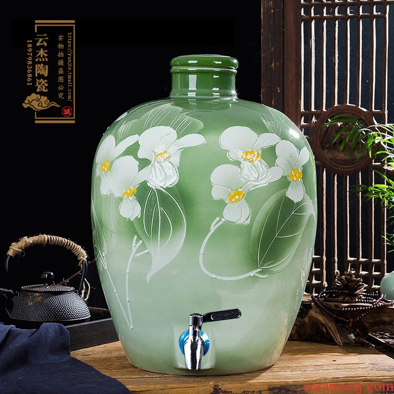 Jingdezhen ceramic jars 10 jins 20 jins 30 jins 50 jin carving by jars wine mercifully wine wine wine