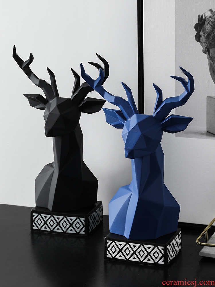 Nordic light geometric deer head key-2 luxury furnishing articles household act the role ofing is tasted ceramic creative living room TV ark, desktop decoration
