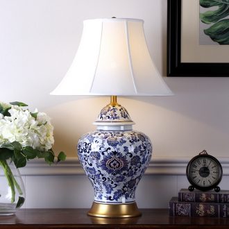 The New Chinese American large blue and white porcelain hand - made lamp hotel club villa decorates sitting room soft furnishing articles