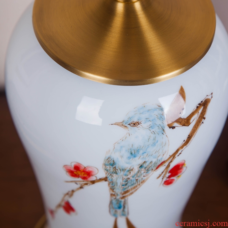 Jingdezhen hand - made ceramic desk lamp of new Chinese style villa clubhouse sitting room decoration to the hotel engineering lamps and lanterns of bedroom the head of a bed