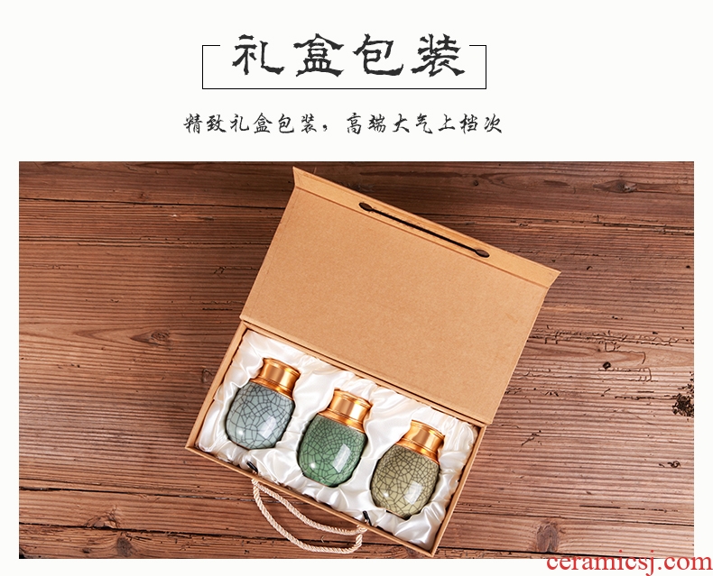 Shadow enjoy tea pot ceramic seal household size small storage tanks caddy fixings longquan celadon tea box gift box