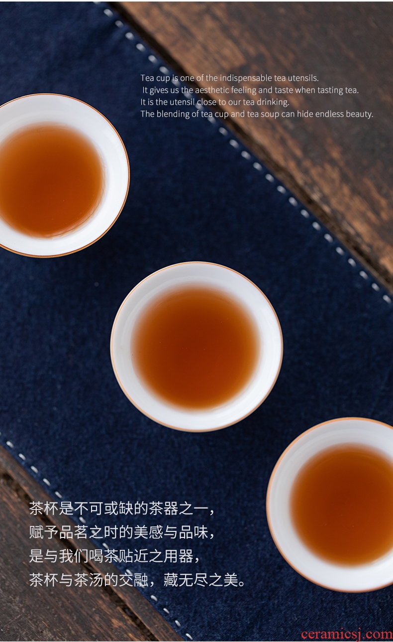 Yipin # $ceramics single CPU manual kongfu master cup sample tea cup noggin fragrance - smelling cup tea light white porcelain