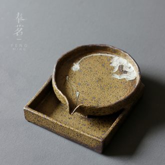 Serve tea pure manual pull embryo pot bearing coarse dry after getting a Japanese ceramic household retro lotus tea saucer