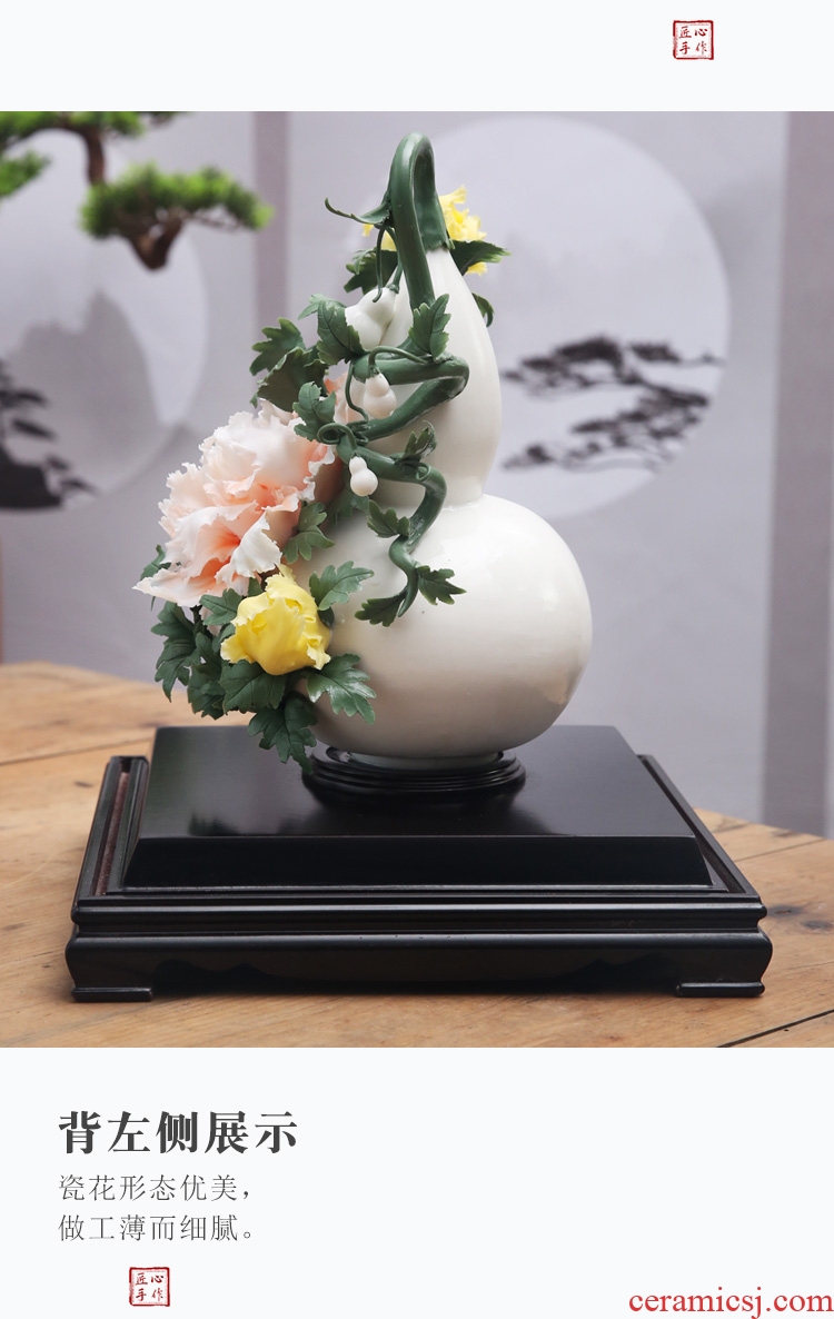 The Product porcelain sink ceramic flowers, new Chinese style household furnishing articles to knead in the sitting room porch manual gourd peony artistic decorations