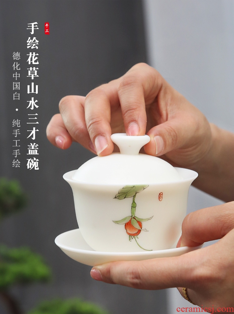 The Product porcelain sink only three tureen dehua white porcelain to large bowl ceramic tea cup private ordering tea set