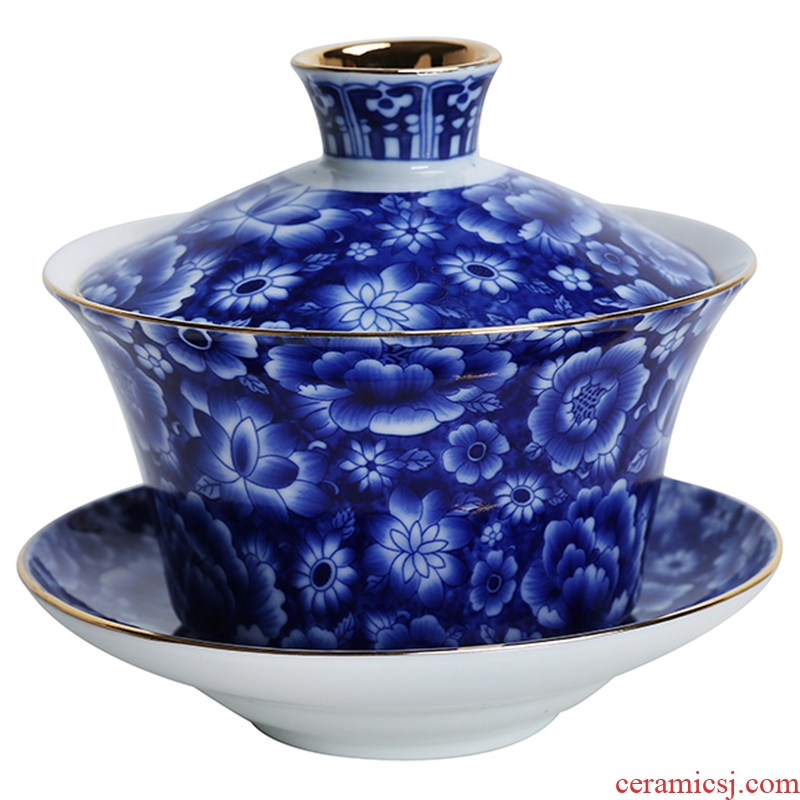 Auspicious edge tureen colored enamel porcelain cups size mercifully in a bowl with kung fu tea set blue three tureen