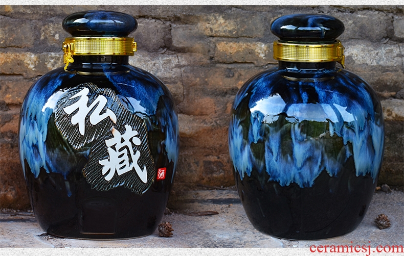 Jingdezhen ceramic jars 10 jins with leading domestic wine sealed it 50 kg archaize liquor jugs container