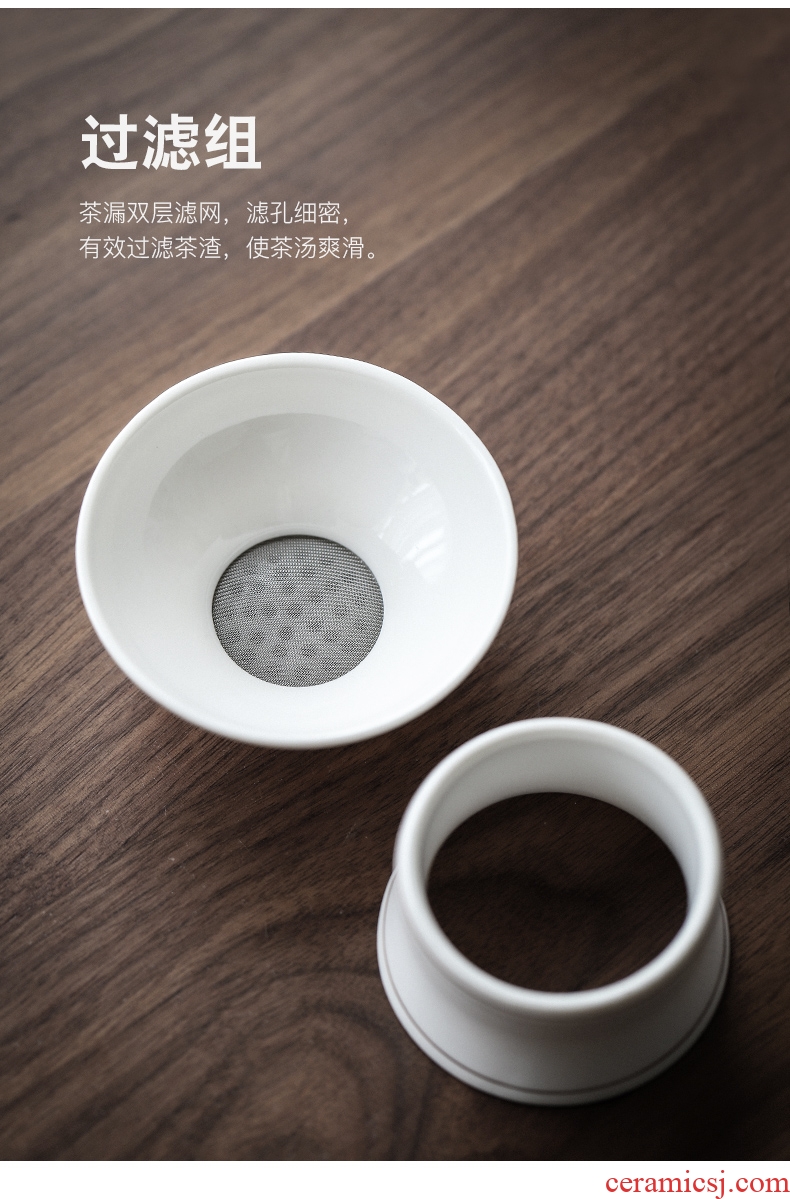 Yipin # $kung fu tea tureen suit household and exquisite hollow ceramic cups tea tea tray is contracted