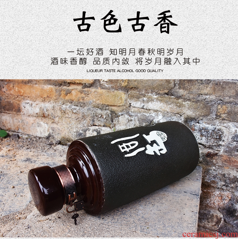 Jingdezhen ceramic bottle 5 jins of archaize home empty bottle jar sealing mercifully wine bottle wine pot brewing