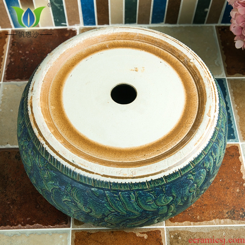 Toilet ceramic art stage basin round basin sink basin sinks Mediterranean vintage wash dish
