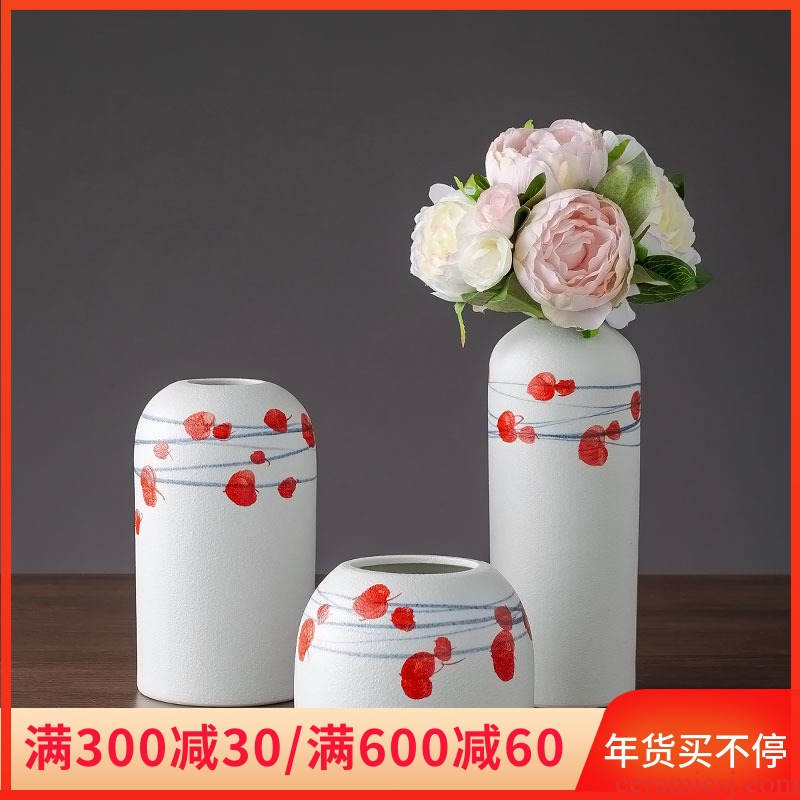 Jingdezhen ceramic vases, I and contracted sitting room flower arranging place dry flower receptacle desktop decoration home decoration