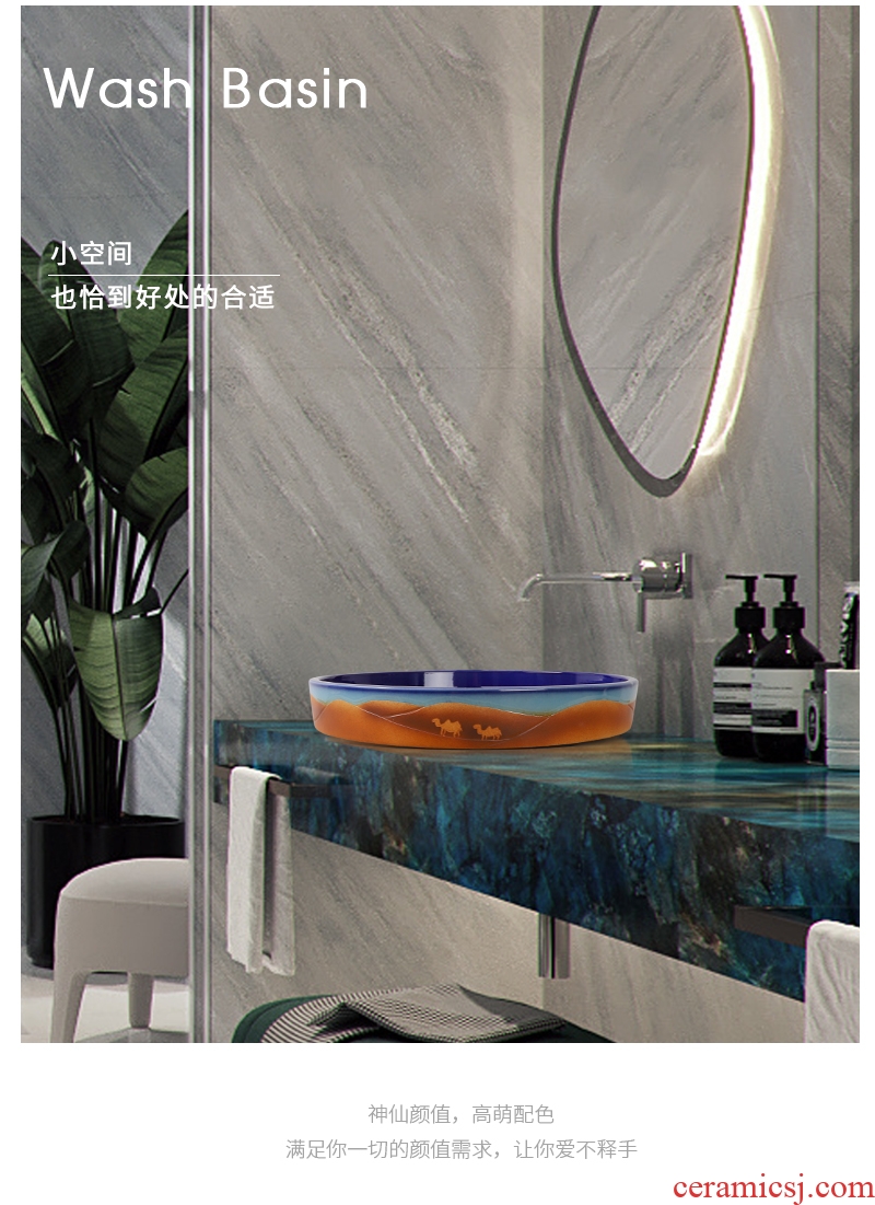 Ceramic hanging POTS and Mosaic lavabo single basin to embedded in taichung household small size undercounter basin