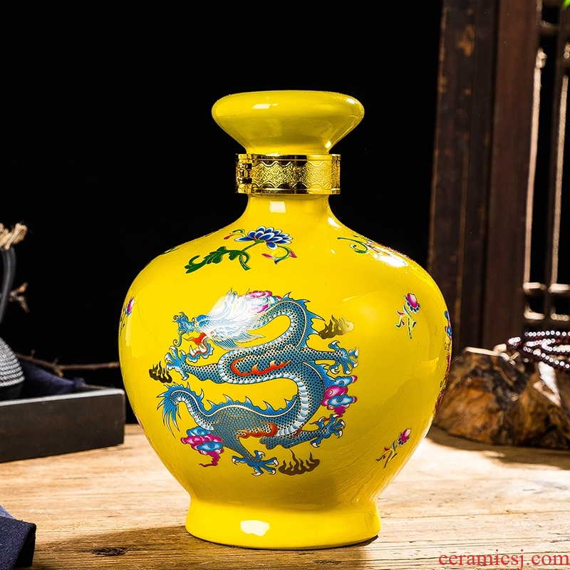 Jingdezhen ceramic jars 5 jins of an empty bottle of red wine bottles it jars five pounds soaking jar