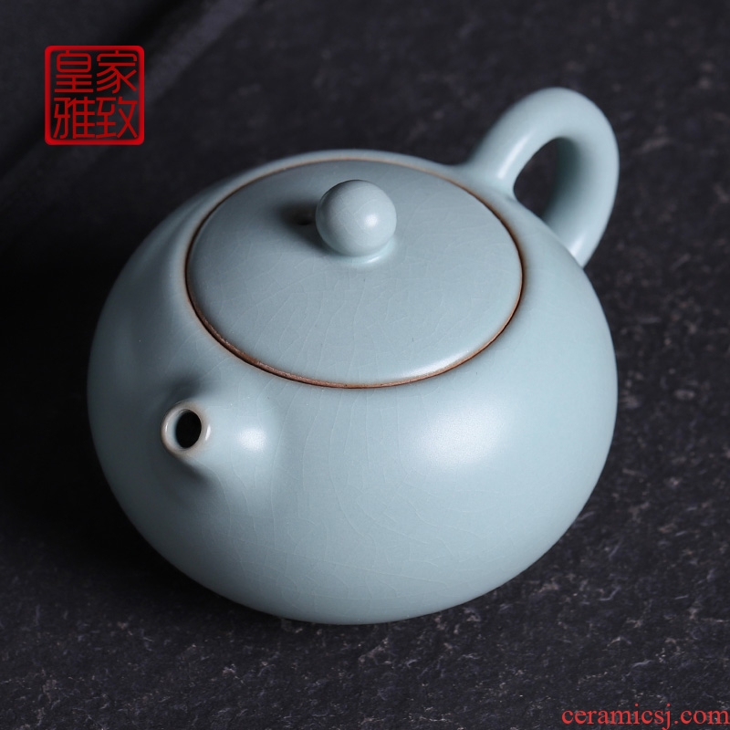 Teapot to open the slice your up can raise the xi shi blue ceramic pot day household filter single pot of kung fu tea ice crack glaze