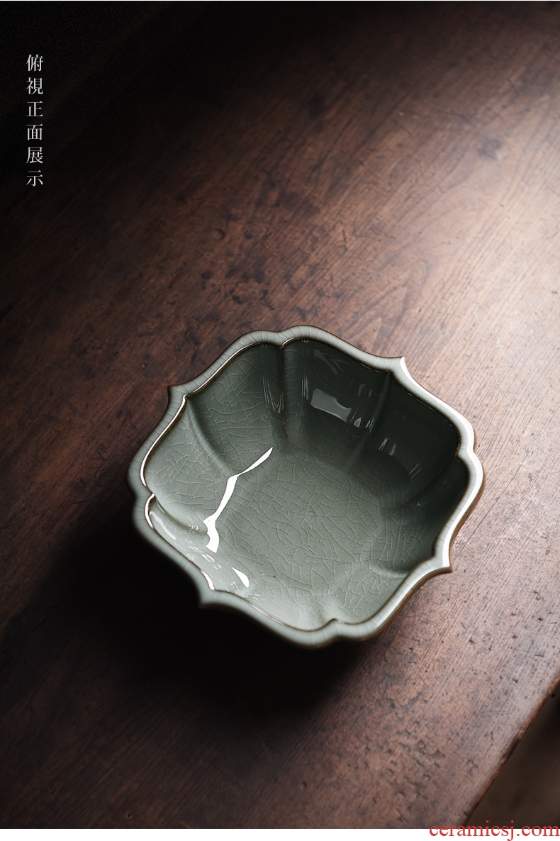 The elder brother of The longquan celadon up tire iron tea wash washing slag bucket built large ice crack ceramic cup water tea accessories washing water jar